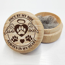 Beech Wooden Engraved My First Curl Box, for Baby Shower Birthday Party, Wing, 5x3.6cm(CON-WH0121-003)