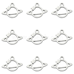 304 Stainless Steel Charms, Planet, Stainless Steel Color, 8x11.5x1mm, Hole: 1mm(STAS-CJC0008-05P)