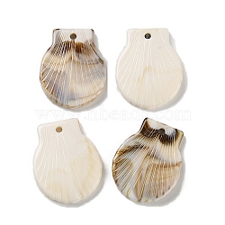 Ocean Theme Opaque Acrylic Pendants, Scallop Shell Shape, Seashell Color, 29x23x3mm, Hole: 2mm, about 306pc/500g(OACR-U004-03A)