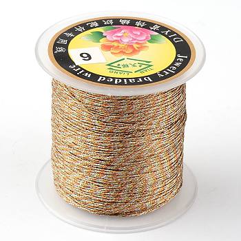 Round Metallic Thread, Embroidery Thread, 9-Ply, Colorful, 0.8mm, about 65.61 yards(60m)/roll