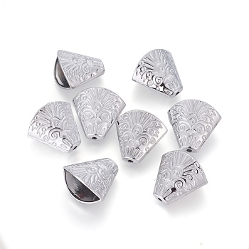 Alloy Bead Cones, For Tassels Pendant,  Apetalous, Silver Color Plated, 18~19x19.5~20x11mm, Hole: 2mm, Inner Diameter: 8~10x18mm