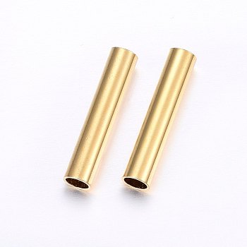 304 Stainless Steel Tube Beads, Golden, 30x6mm, Hole: 5mm