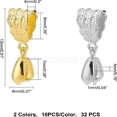 Superfindings 32 шт. 2 цвета стойки покрытие латунь кулон щепотку поручительств(KK-FH0002-84)-4