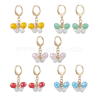 Mixed Color Butterfly Glass Earrings