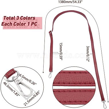 3шт. 3 цвета ремни для сумок из искусственной кожи(FIND-WR0002-48)-4