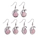 Boucles d'oreilles caméléon en quartz rose naturel avec strass en cristal(EJEW-A092-10P-18)-1