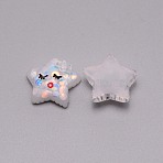 Resin Cabochons Accessories, with Paillette/Sequins, Star, White, 17.5x19x9mm(RESI-WH0015-14A)