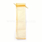 Organza Bags, Rectangle, Gold, 26.5x5.5cm(OP-WH0006-02)