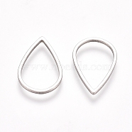 Stainless Steel Linking Rings, for Jewelry Making, Teardrop, Stainless Steel Color, 15x10x0.8mm, Inner Diameter: 13x8mm(STAS-TAC0002-18-02P)