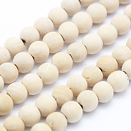 Natural Wood  Beads Strands, Round, Dyed, 10mm, Hole: 1mm, about 39pcs/strand, 15.55 inch(39.5cm)(WOOD-P011-07-10mm)