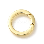 Rack Plating Ring Brass Spring Gate Rings, Long-Lasting Plated, Lead Free & Cadmium Free, Real 18K Gold Plated, 17.5x3mm, inner diameter: 12mm(KK-Z086-54G-05)