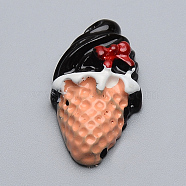 Resin Cabochons, Ice Cream, Black, 23x13x7.5mm(X-CRES-T005-61B)