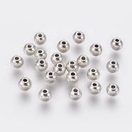 Tibetan Style Alloy Beads, Cadmium Free & Lead Free, Round, Antique Silver, 5x4mm, Hole: 1mm(X-TIBEB-A123175-AS-LF)