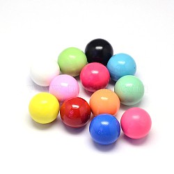 No Hole Spray Painted Brass Round Smooth Chime Ball Beads Fit Cage Pendants, Mixed Color, 16mm(KKB-E003-M-16mm)