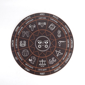 Constellation Wood Tarot Card Pad, Divination Mat, Altar Plate, Dowsing Pendulum Boards, Sun, 250x6mm