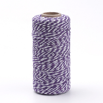 Cotton Cords, Macrame Cord, Indigo, 1.5~2mm, about 100yards/roll(300 feet/roll)