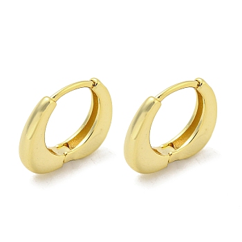 Brass Hoop Earrings, Real 18K Gold Plated, 13.5x3mm