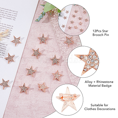 12Pcs Star Brooch Pin(JEWB-FH0001-43)-3