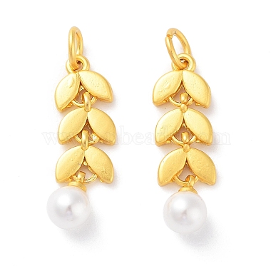 Matte Gold Color White Leaf Alloy Pendants