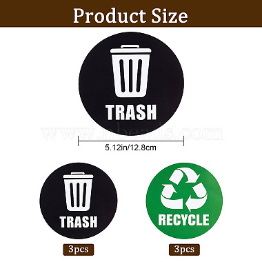 6Pcs 2 Styles PVC Garbage Recycle Trash sign stickers(DIY-WH0043-40)-2