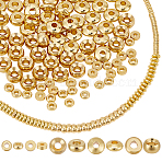 200Pcs 5 Styles Brass Beads, Long-Lasting Plated, Flat Round/Disc, Heishi Beads, Real 18K Gold Plated, 3~5x1~3mm, Hole: 1~2mm, 40pcs/style(KK-PH0006-53)