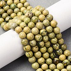 Natural Verdite Stone Beads Strands, Round, 6~6.5mm, Hole: 1.2mm, about 62pcs/strand, 14.96''(38cm)(G-C242-03-6mm)