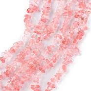 Cherry Quartz Glass Beads Strands, Chip, 1.5~4.5x3~13x2.5~8mm, Hole: 0.6mm, 30.94~31.97 inch(78.6~81.2cm)(G-G0003-B01)