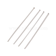 304 Stainless Steel Flat Head Pins, Stainless Steel Color, 45x0.5mm, Head: 1mm(STAS-Z089-03P-07)