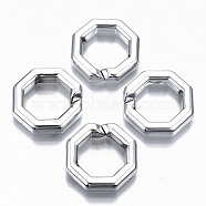 CCB Plastic Linkings Rings, Quick Link Connectors, For Jewelry Cross Chains Making, Octagon, Platinum, 25x25x6mm, Inner Diameter: 16.5x16.5mm(CCB-N005-006P)