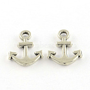 Tibetan Style Alloy Charms, Anchor, Cadmium Free & Lead Free, Antique Silver, 13.8x10.5x2mm, Hole: 1.8mm, about 2320pcs/1000g(TIBEP-S297-14AS-RS)