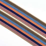 Nylon Elastic Ribbon, Flat with Pattern, Colorful, 50x1.3mm(EC-WH0013-25)