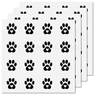 8 Sheets Plastic Waterproof Self-Adhesive Picture Stickers, Round Dot Cartoon Decals for Kid's Art Craft, Paw Print, 150x150mm, Sticker: 25mm(DIY-WH0428-024)