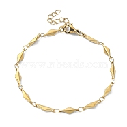 Ion Plating(IP) 304 Stainless Steel Rhombus Link Chain Bracelets for Women, Golden, 6-7/8 inch(17.5cm)(BJEW-D023-02G)