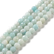 Natural Amazonite Beads Strands, Faceted(128 Facets), Round, 6.5mm, Hole: 1mm, about 59~65pcs/strand, 13.78~14.96 inch(35~38cm)(G-E571-38)