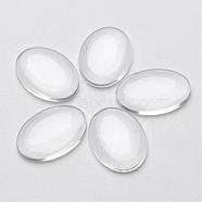 Clear Domed Glass Cabochons for Making Pendants, Oval, 25x18mm, 5.4mm(Range: 4.9~5.9mm) thick(X-GGLA-G011)