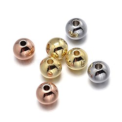 Brass Beads, Lead Free & Nickel Free & Cadmium Free, Solid Round, Mixed Color, 8mm, Hole: 1.6mm(KK-F0317-8mm-01-NR)