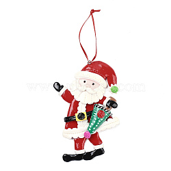 Christmas Santa Claus Handmade Polymer Clay Pendant Decorations, for Christmas Tree Wall Door Hanging Ornaments, Christmas Tree, 195mm(HJEW-P017-01E)