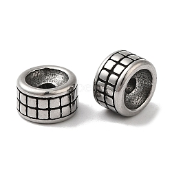 304 Stainless Steel Beads, Column, Antique Silver, 8x5mm, Hole: 2mm(STAS-S129-04P-01)