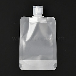 PET Plastic Travel Bags, Matte Style Empty Refillable Bags, Rectangle with Caps, for Cosmetics, Clear, 15.5cm, Capacity: 100ml(3.38 fl. oz)(X1-ABAG-I006-02C)