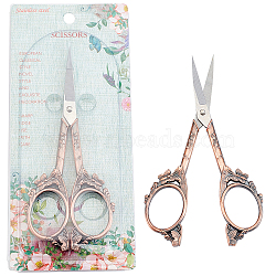 402J2 Stainless Steel Scissors, with Zinc Alloy Handle, Butterfly, Red Copper, 12x5.1x0.5cm(TOOL-WH0139-09R)
