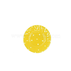 Resin Plates, Miniature Ornaments, for Garden Dollhouse Accessories, Yellow, 22x6mm(PW-WG3660B-04)