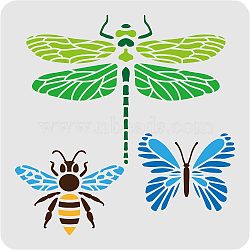 Plastic Reusable Drawing Painting Stencils Templates, for Painting on Scrapbook Paper Wall Fabric Floor Furniture Wood, Square, Dragonfly Pattern, 300x300mm(DIY-WH0172-119)