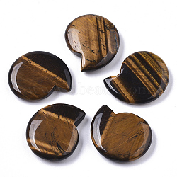 Natural Tiger Eye Beads, No Hole/Undrilled, Spiral Shell Shape, 32.5x28x8mm(G-R464-007A)