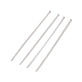 304 Stainless Steel Flat Head Pins, Stainless Steel Color, 45x0.5mm, Head: 1mm