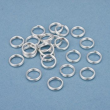 304 Stainless Steel Split Rings, Double Loops Jump Rings, Silver, 10x2mm, Inner Diameter: 8mm, Single Wire: 1mm