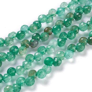 Natural Green Strawberry Quartz  Beads Strands, Top Drilled, Faceted, Teardrop, 4~5mm, Hole: 0.9mm, about 91pcs/strand, 16.54 inch(42cm)