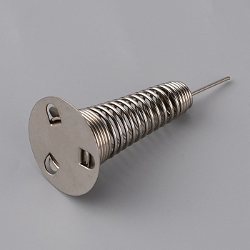 Steel Toy Spring Base, with Adhesive Tape, for DIY Bobble Head Doll Spring Base, Stainless Steel Color, 56x1~25.5mm