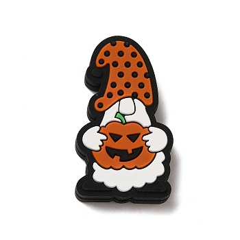 Halloween Series Silicone Beads, Dark Orange, Gnome, 33.5x19x7mm, Hole: 2mm