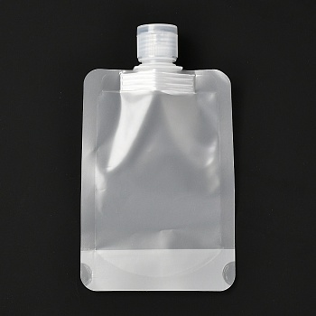 PET Plastic Travel Bags, Matte Style Empty Refillable Bags, Rectangle with Caps, for Cosmetics, Clear, 15.5cm, Capacity: 100ml(3.38 fl. oz)