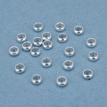 201 Stainless Steel Spacer Beads, Ring, Silver, 3x1mm, Hole: 1.8mm